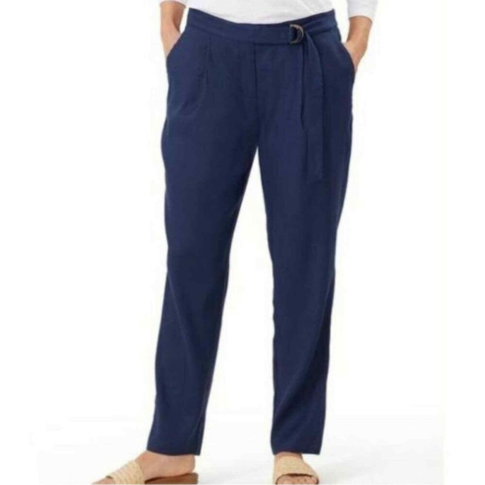Tommy Bahama NWT Women's Blue Willa Stretch-Linen Pants Size 4